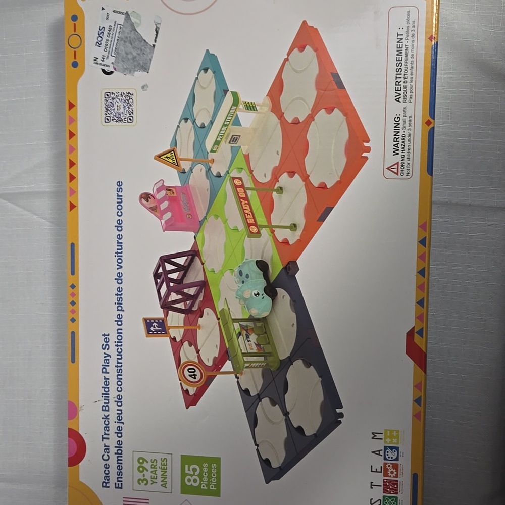 Ever Play 85pcs Race Car Track Building Set With Accessories For Kids 3+ STEAM